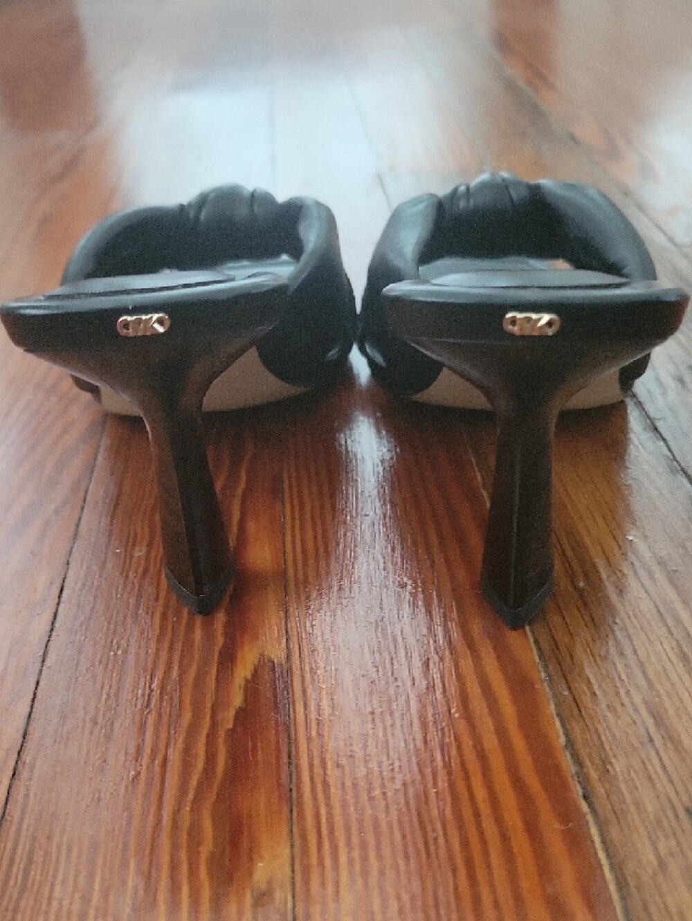 MICHAEL Michael Kors Black Knotted Square-Toe Mule Heels - Picture 4 of 5